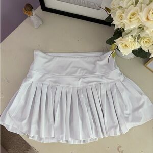Goldhinge White Pleated Skirt